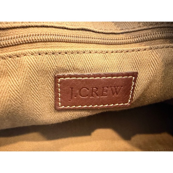 J.Crew Brown Leather Satchel Tassel Handbag Top Handle EUC - Picture 5 of 8